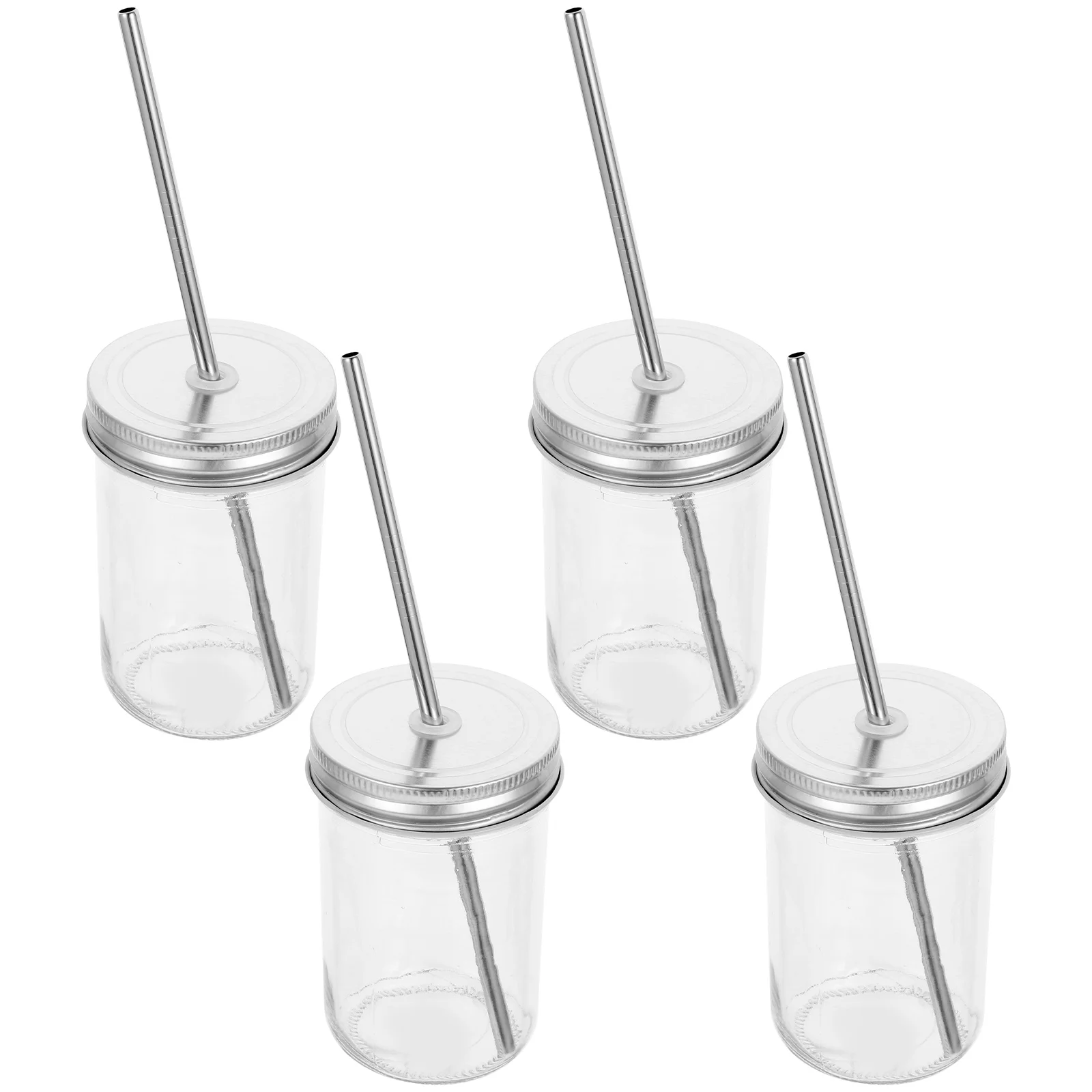 

Mason Jarlids Cupsstraw Jars Glasses Lid Handle Drinking Straws Glass Cup