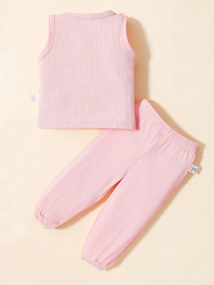 Летний повседневный наряд для маленьких девочек. Симпатичные однотонные штаны