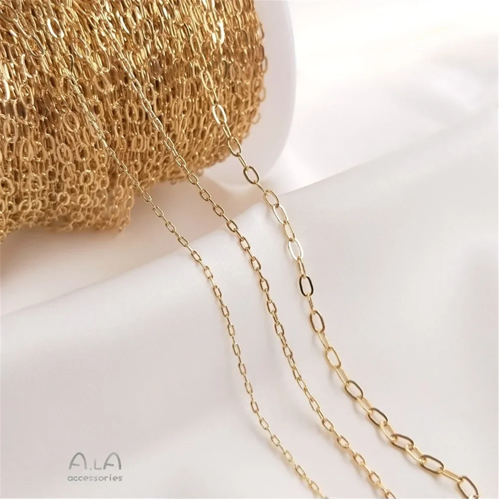 Прямоугольная О-цепочка с покрытием из 14-каратного золота серьги сделай сам