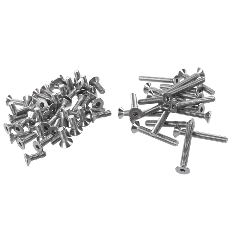 

70 Pcs Stainless Steel Countersunk Screws, Hexagon Socket Hex Key Bolts - 50 Pcs M4 X 12Mm & 20 Pcs M4 X 30Mm