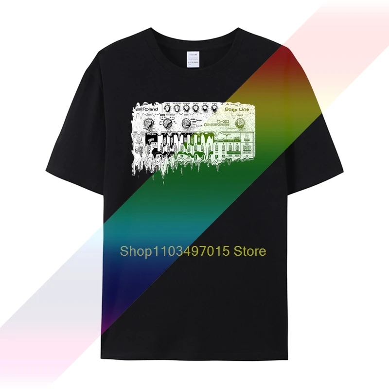 Удивительный синтезатор футболка Roland TB 303 с синтезацией аналогового Korg