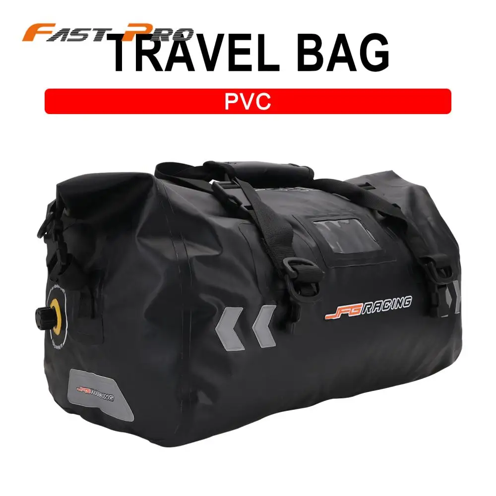 Motorcycle PVC Waterproof Material Rear Tail Drive Travel Dry Luggage Outdoor Bag BackPack Reflective Stripe 40L Motorbike New