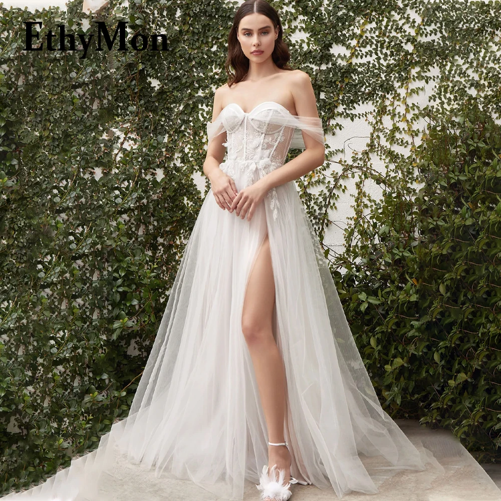 

Этимон вырез лодочкой бисером цветы в горошек свадебные платья для невесты высококачественное персонализированное свадебное платье с цветочным принтом