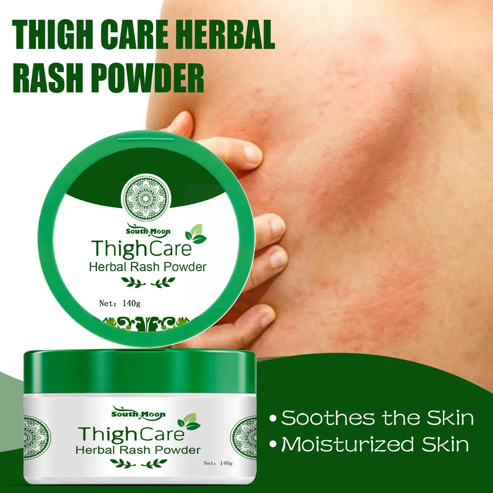 

Herbal Rash Powder Rash Relieve Itch Antiinflammatory Irritation Herbal Anti-itch Heals Soothes Vitamins, Redness Rich Powd B8A7