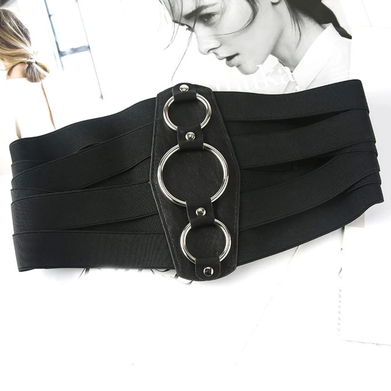 

28TF Punk Corset Belts Waist Cincher Belt Wide Dress Belt For Women Dresses Sculpting Girdle Waist Belt Wristband