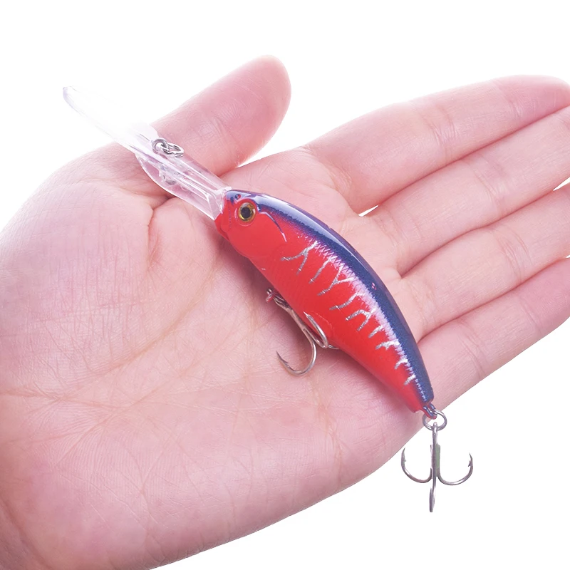 1Pcs Deep Diving Minnow Fishing Lure 10cm 8g Floating Shad Wobbler Artificial Hard Bait for Pike Bass Crankbait Fishing Tackle