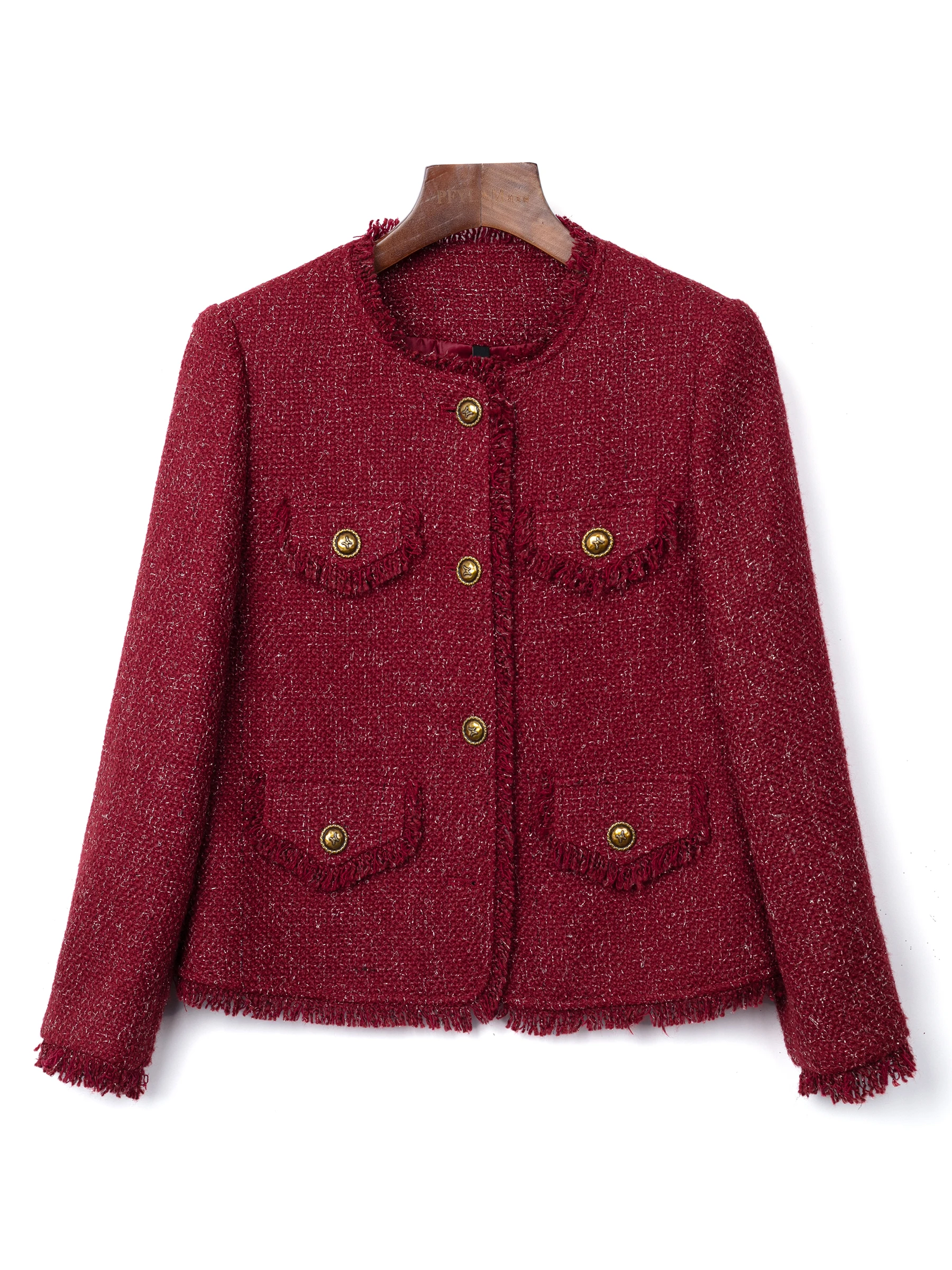 Изящное твидовое короткое пальто для женщин 2024 весенне-осенний французский топ в