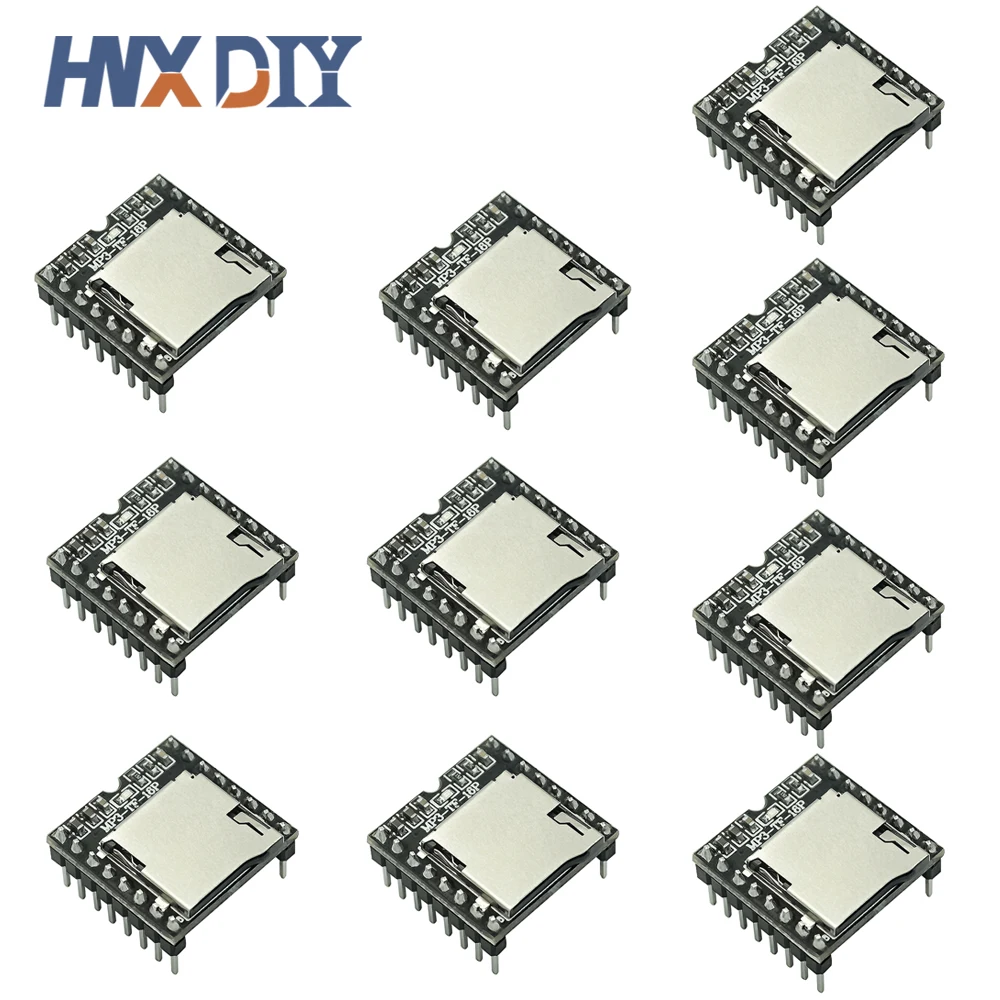 10PCS DFPlayer Mini MP3 Player Module MP3 Voice Decode Board Supporting TF Card U-Disk IO/Serial Port For arduino Diy Kit