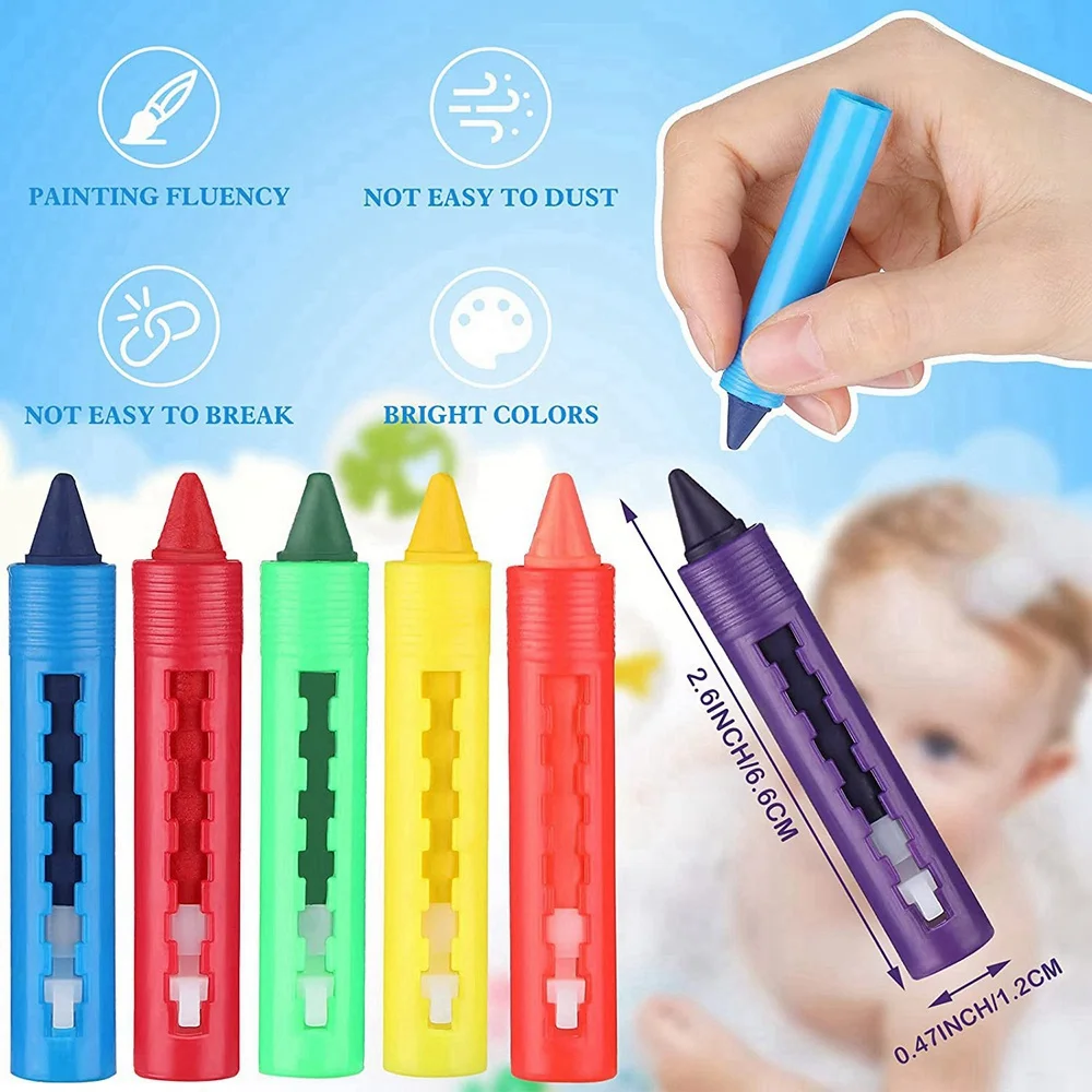

30Pcs Bathroom Crayon Erasable Graffiti Toy Washable Doodle Pen for Baby Kids Bathing Creative Educational Toy Crayons