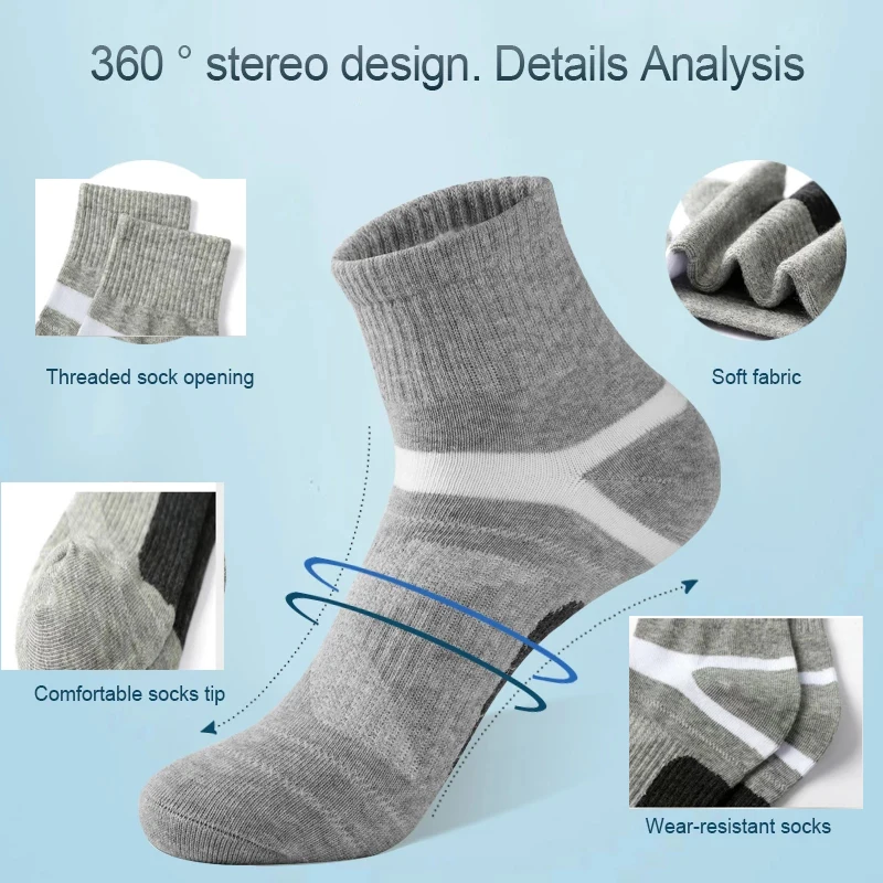 High Quality 5 Pairs /Lot Men Cotton Socks Black Sports Socks Casual Run Summer Socks Men Breathable Male Sock Sokken Size 38-45