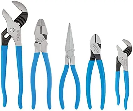 

5pc Pliers Set | USA | High Carbon Steel | Includes Tongue & Groove, Linemen's, Long Nose and Cutting Pliers