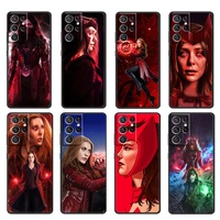 scarlet witch marvel for samsung galaxy s22 s21 s20 ultra plus pro s10 s9 s8 s7 5g soft silicone black phone case cover fundas