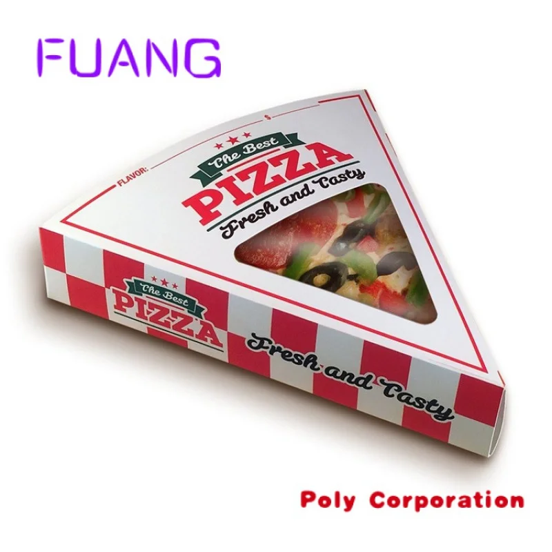 Custom Full Size Flat Pizza Single Slice box with Clear window