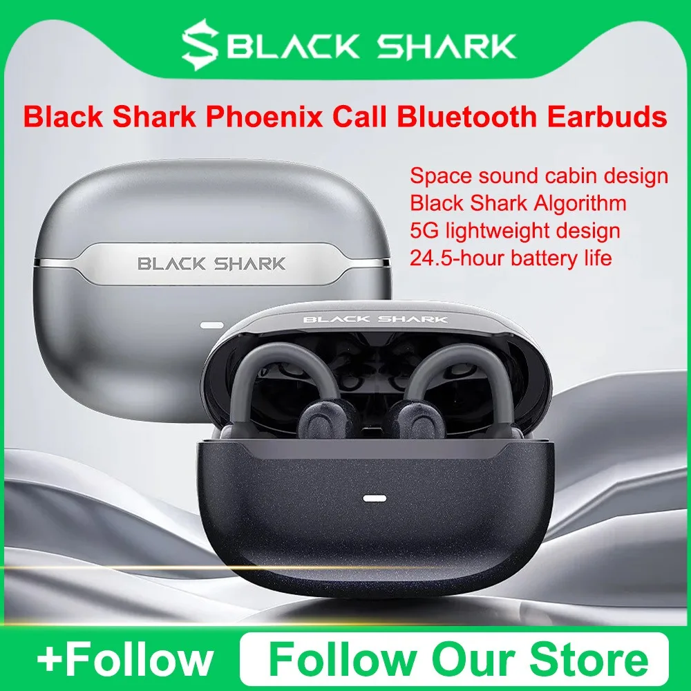 Фото Беспроводные Bluetooth-наушники Black Shark T19 с шумоподавлением, длительный срок службы батареи, легкие открытые игровые наушники с низкой задержкой на заказ №1