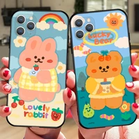 cute fashion cartoon bear phone case for iphone 13 pro max 12 11 pro max mini xr xs 8 7 6 plus se 5 anti fall silicone case
