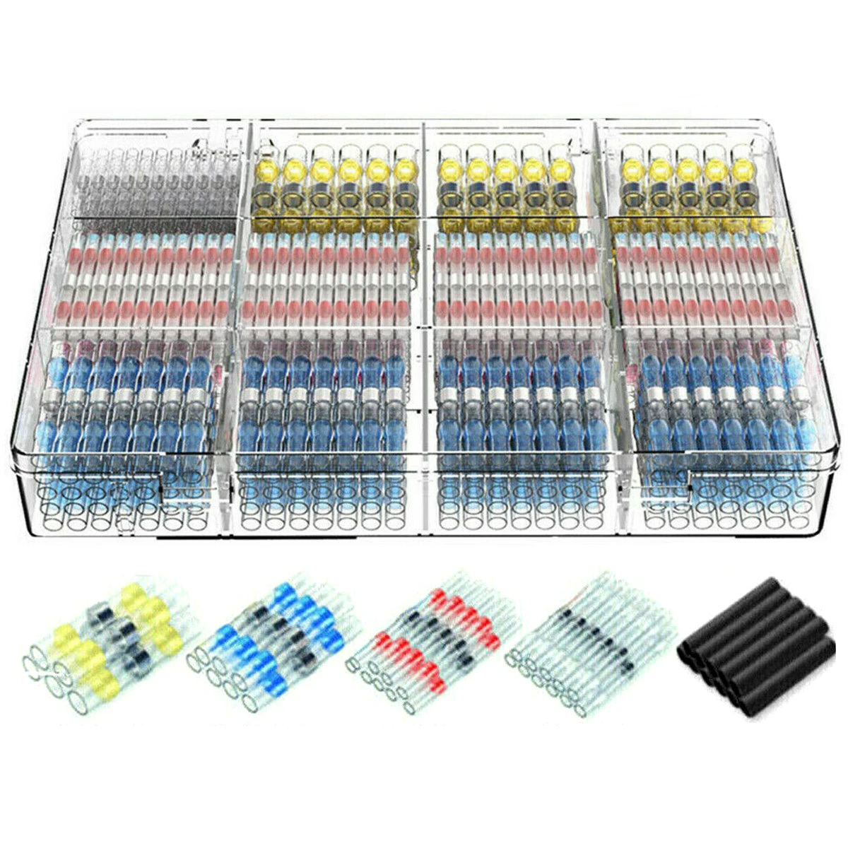 

Комплект Термоусадочных стыковых соединителей для проводов, 2022 шт., водонепроницаемые стыковые соединители для автомобильных проводов, кл...