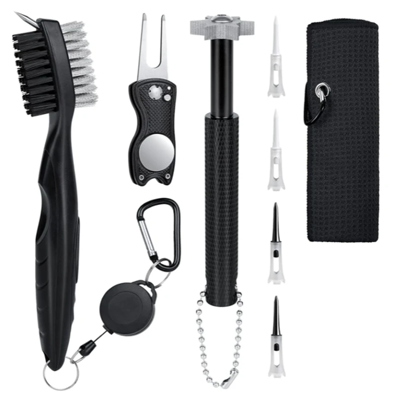 Golf Club Brush Groove Tools,Retractable Golf Club Brush & 2 Golf Club Groove Sharpener for U&V-Grooves,Golf Club Tool