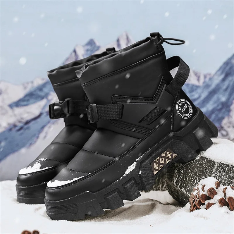 2024 новые зимние утолщенные бархатные теплые износостойкие хлопковые ботинки с