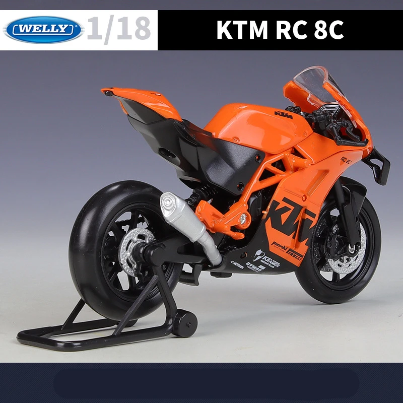 Welly 1:18 KTM RC 8C модель гоночного мотоцикла из сплава литая под давлением