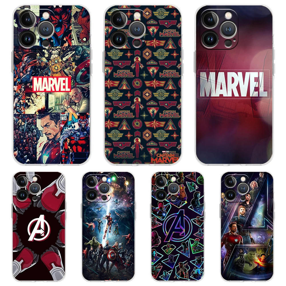 

Чехол Marvel для iPhone 13 12 Pro Max, прозрачный мягкий чехол для iPhone 11 Pro Max 7 8 Plus X XS XR SE2020, оболочка, чехол, сумка