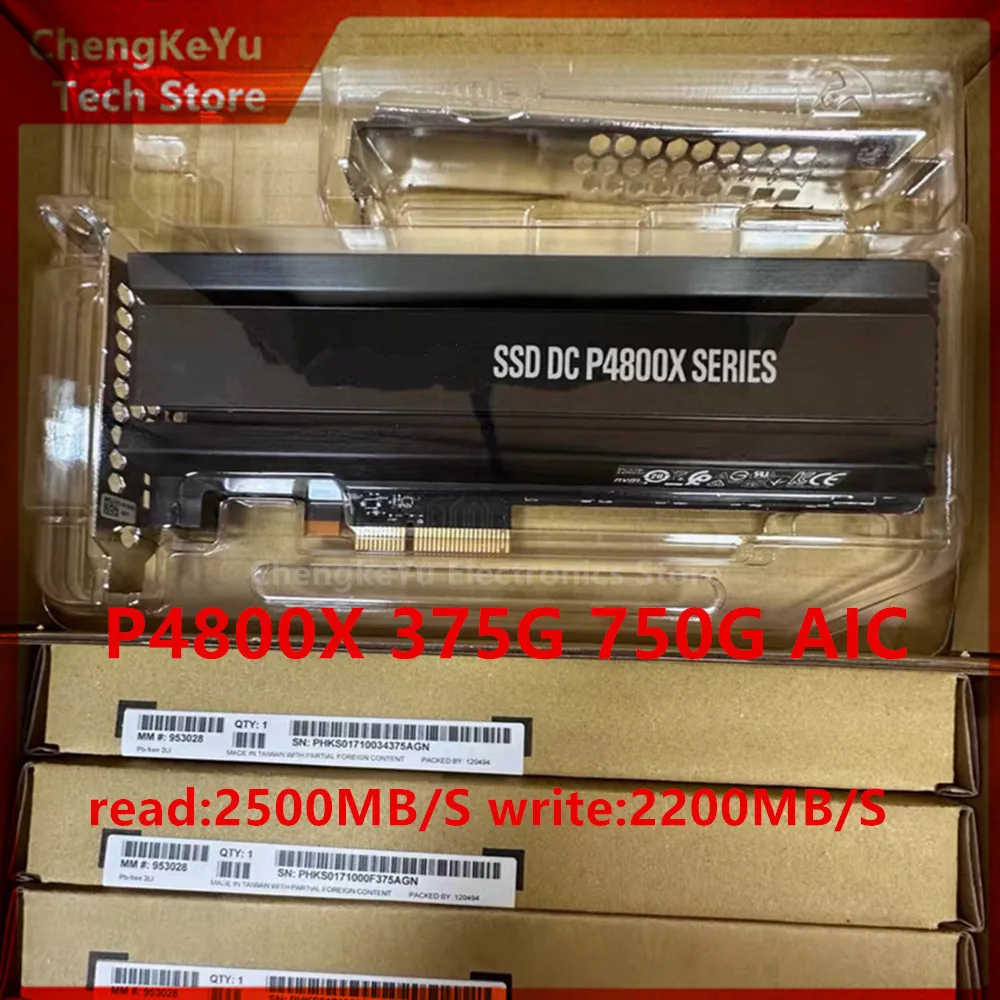 Фото Новая и оригинальная AIC-карта для Intel OPTANE P4800X HHHL 375G 750G PCIe NVME Enterprise-Class SSD твердотельный накопитель уровня центра обработки данных №1