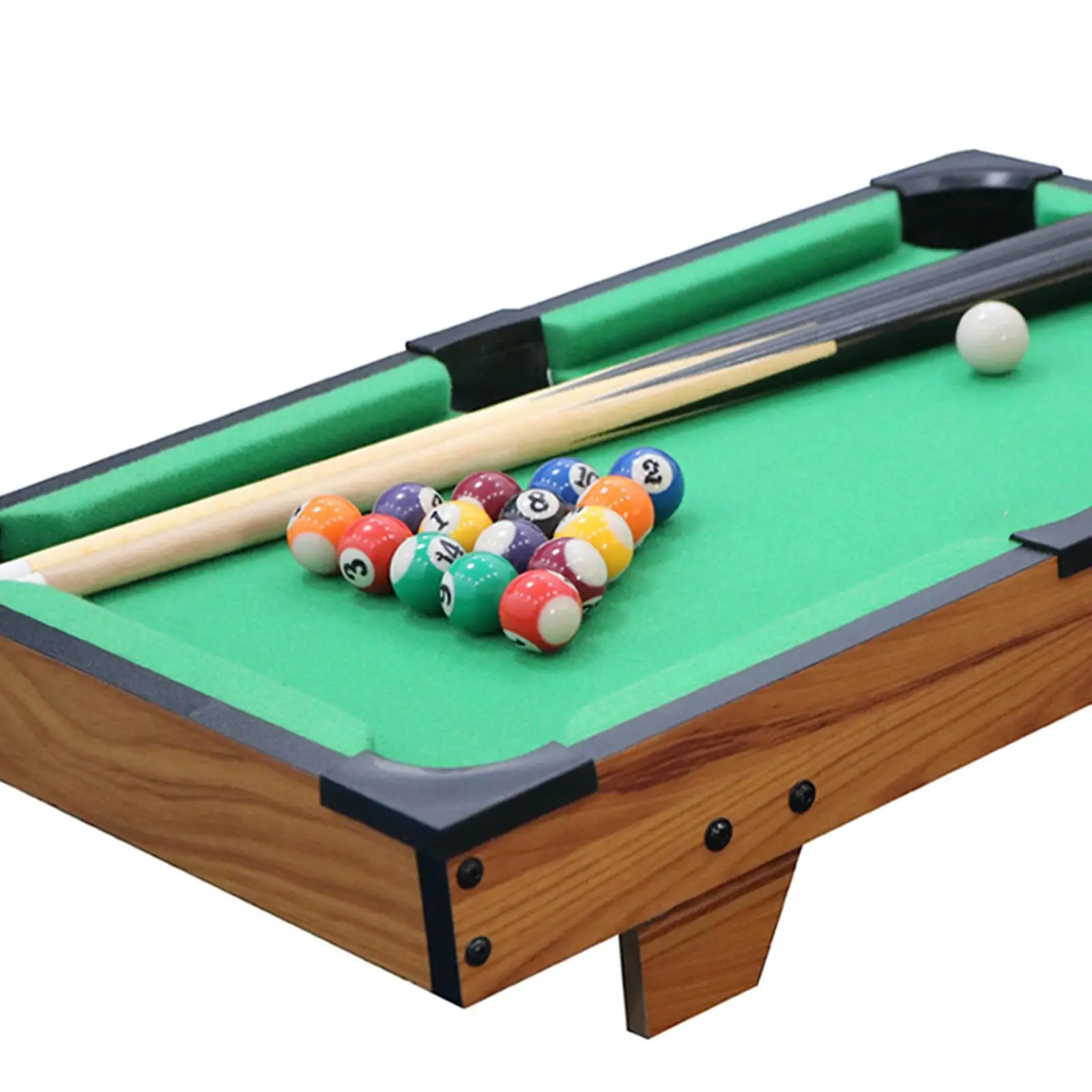 Snooker Miniature Cues with 2 Sticks Felt Surface Colorful Balls Play Mini Table pool for Entertainment Family travel