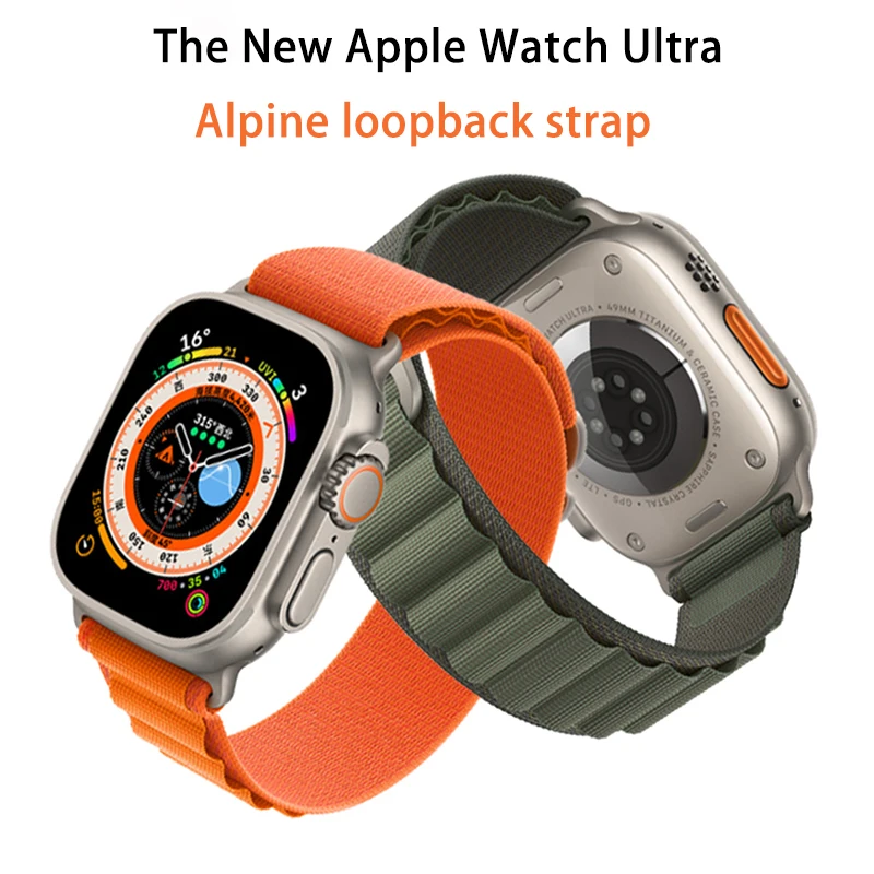 

Ремешок Alpine для Apple watch Ultra 49 мм, спортивный плетеный браслет для iWatch 44 мм 40 мм, series SE 8 7 6 5 3 45 мм 41 мм 42 мм 38 мм