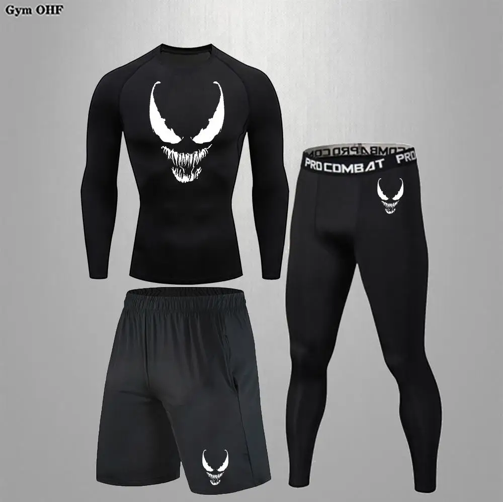 Костюм спортивный мужской компрессионный Быстросохнущий 3 предмета