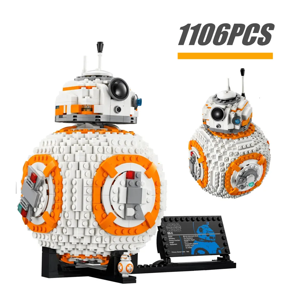 

In Stock plan BB8 BB-8 Robot Building Blocks Set con figure mattoni fai da te giocattoli per bambini 75187 regalo di natale di c