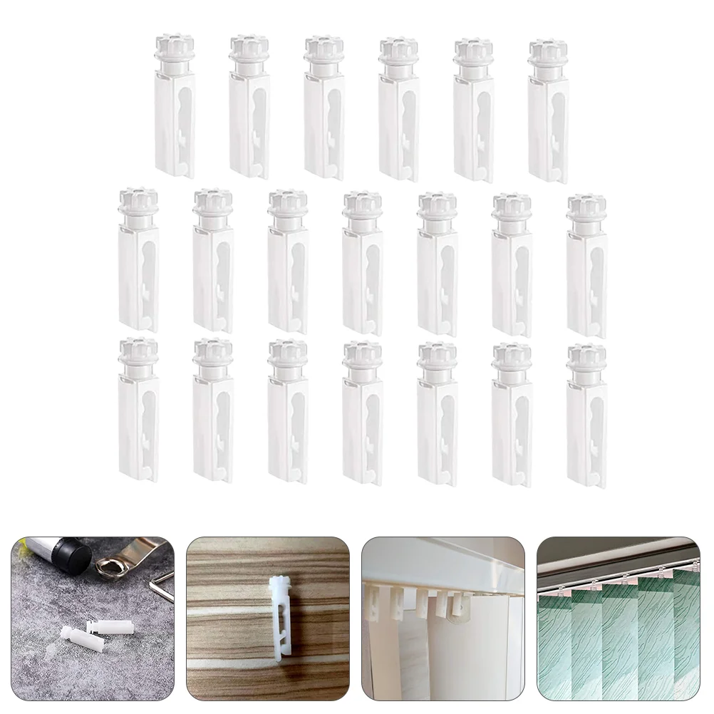 

20 Pcs Vertical Blind Repair Tabs Ceiling Curtains Window Blind Carrier Stem Curtain Ceiling Track Hooks Ceiling Drapes