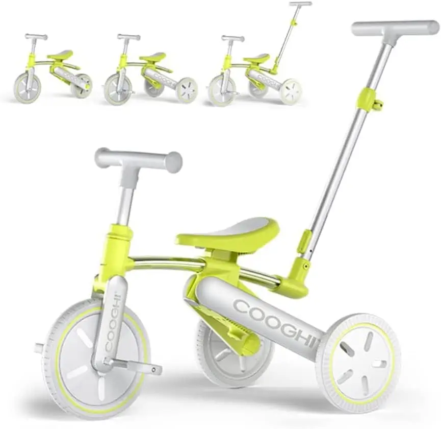 

3 in 1 Tricycle for Ages 18 Months - 4 Years Old, 3 Wheels Toddler Tricycle with Pedal, Adjustable Seat & Parent Steering