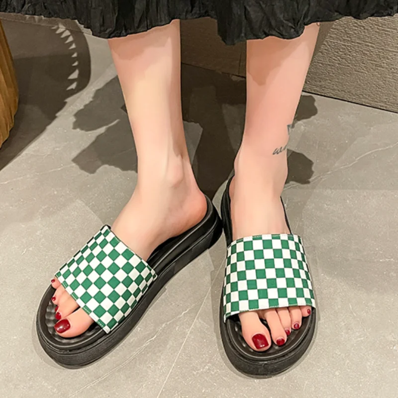 

Шлепанцы женские на платформе, Нескользящие, с открытым носком, для душа, повседневная домашняя обувь, лето 2023