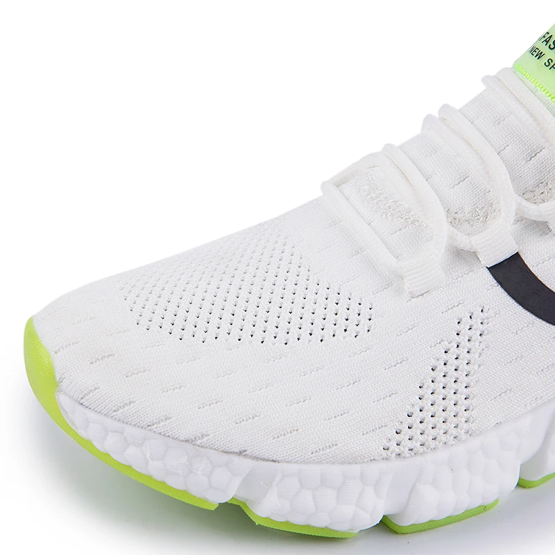 Men's and Women's Mesh Breathable Sports Running Shoes Men's Lightweight and Non slip Classic Sports Casual White Shoes