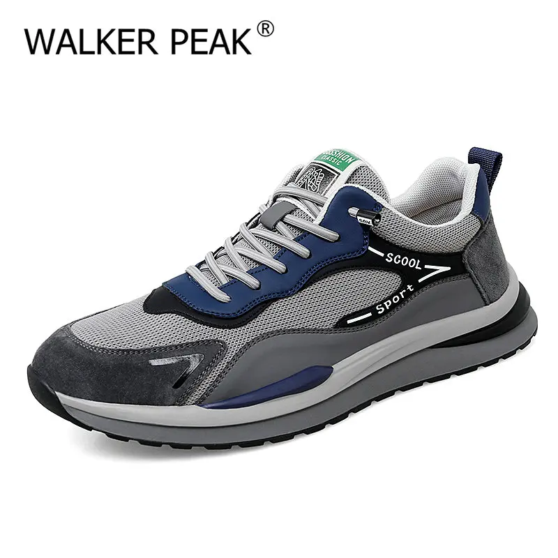 

Luxury Sneakers Mens Casual Shoes Vulcanized Genuine Leather Chunky Sneakers Men Vulcanize Male High Fashion Zapatos Hombre New