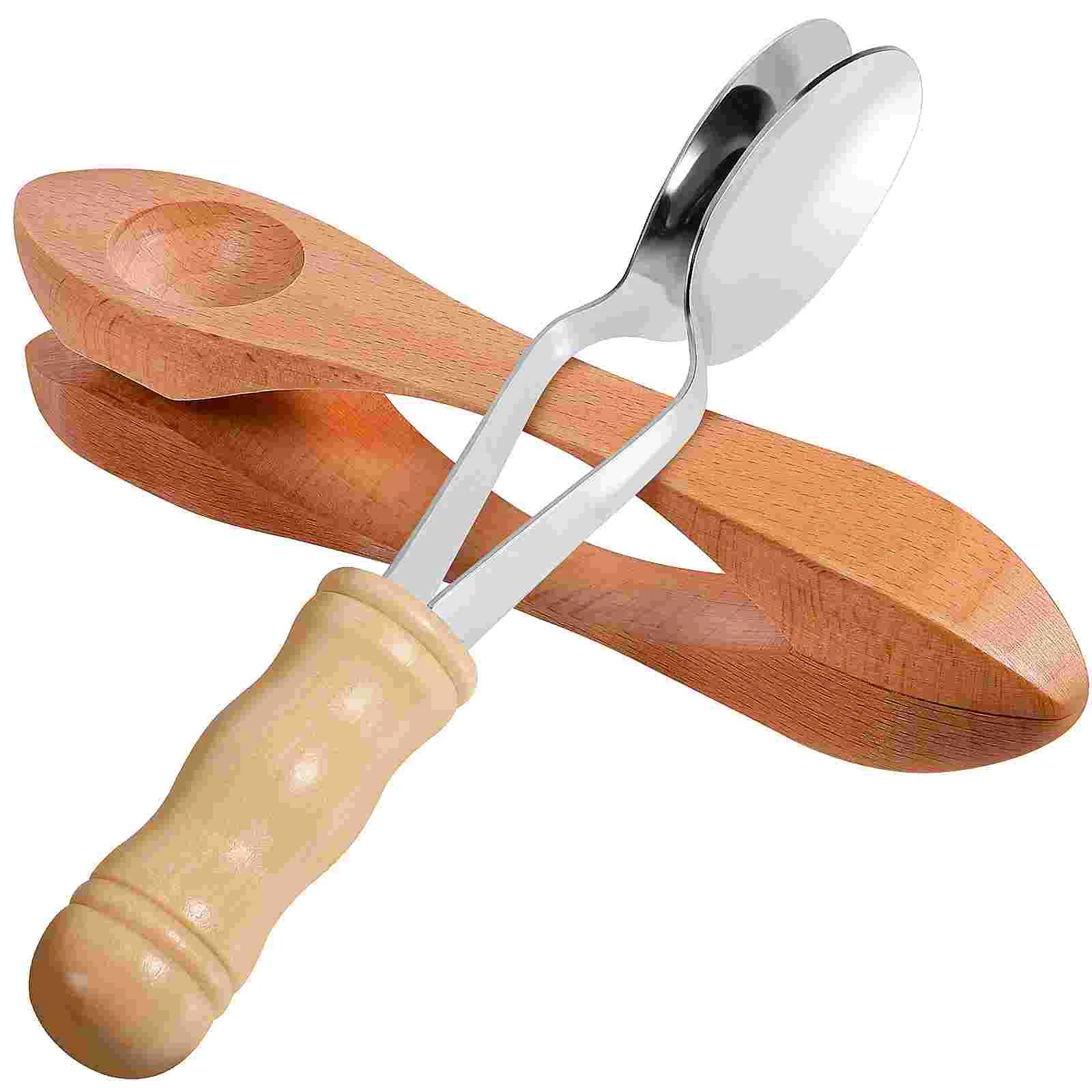 

2 Pcs Music Spoon Instrument Kid Spoons Traditional Hand Percussion Lollipop Folk Metal Child