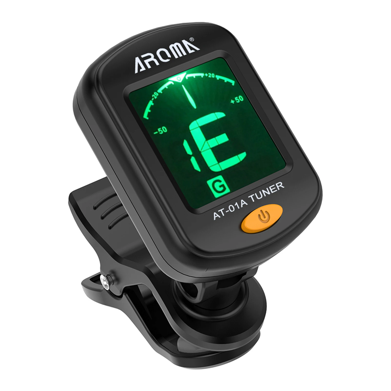 

AROMA AT-01A Guitar Tuner Rotatable Clip-on Tuner LCD Display Guitar Accessories for Chromatic Guitar Bass Ukulele Violin