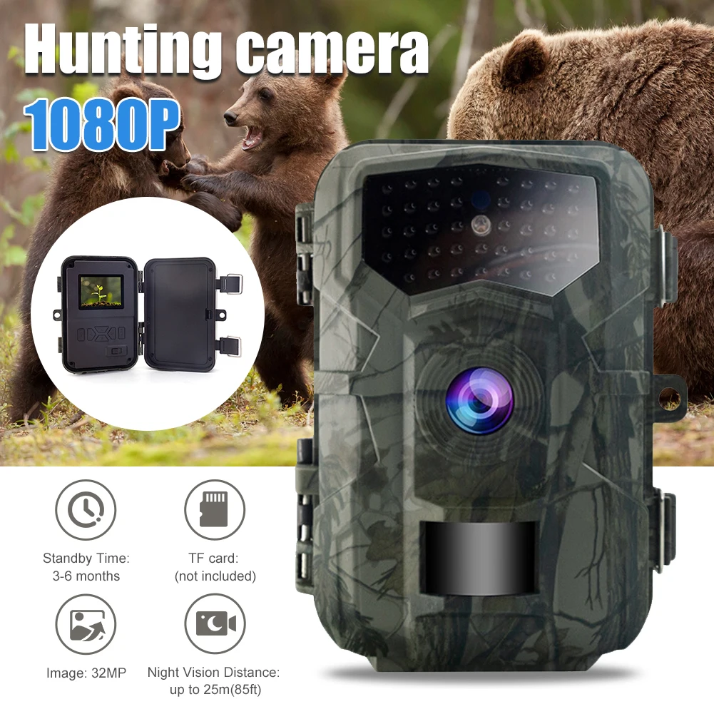 

Outdoor Mini Trail Camera 32MP 1080P Night Vision Infrared Sensor Camera With 2" TFT Screen Waterproof Hunting Scouting Camera