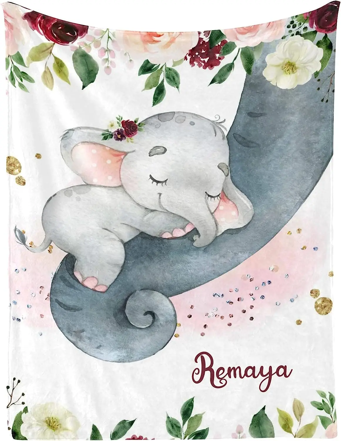 Customized 30 X 40 Inch Throw With Name Text For Girl Boy