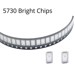 100 штук(диодов) белая smd smt 5730 5630 0.5w ультра яркая светодиодная лента, холодный белый 6000-6500k, бесплатная доставка