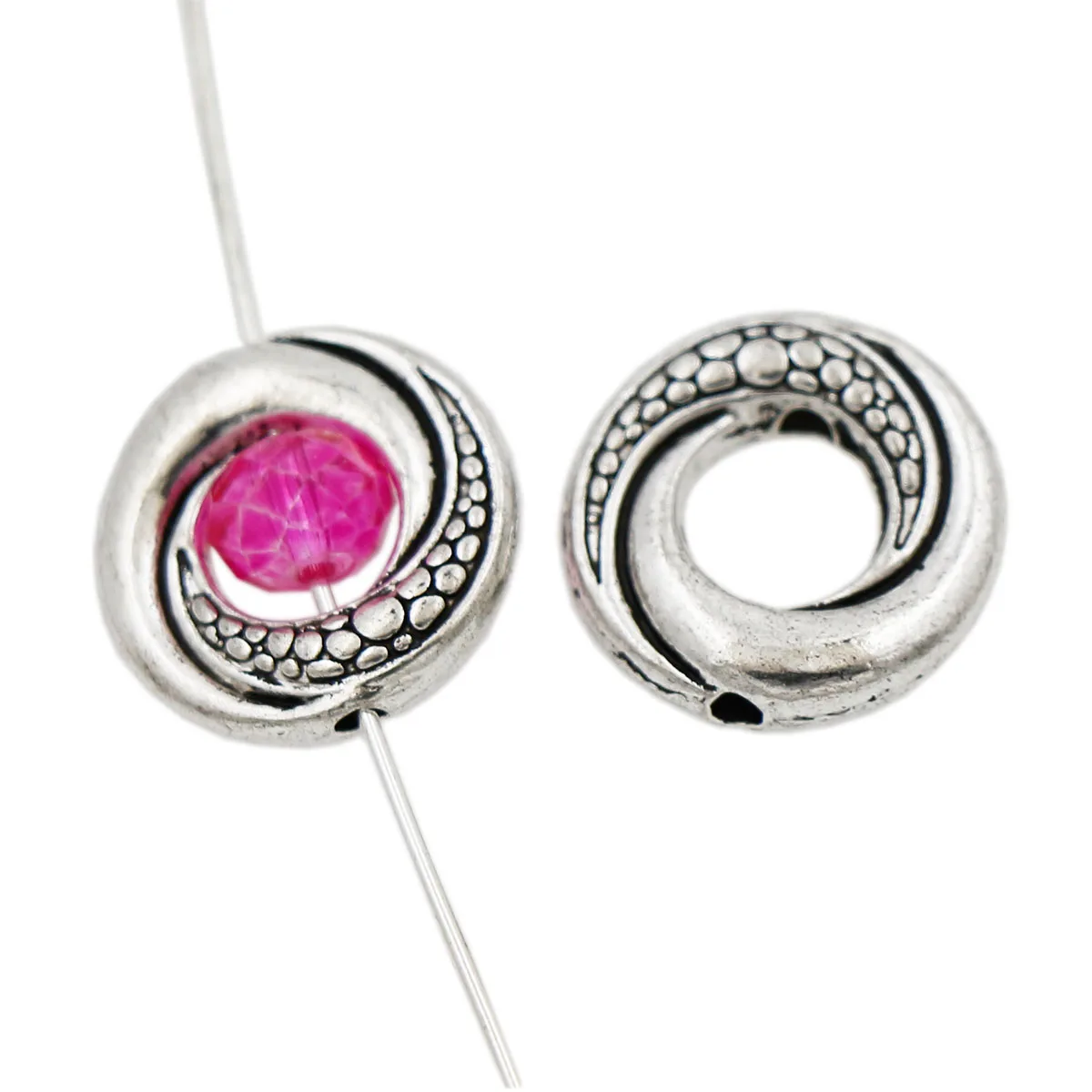 

Open Twist Dots Bead Frame Charm Zinc Alloy Pendants Jewelry 14.5x14.7mm 20Pcs DIY L758