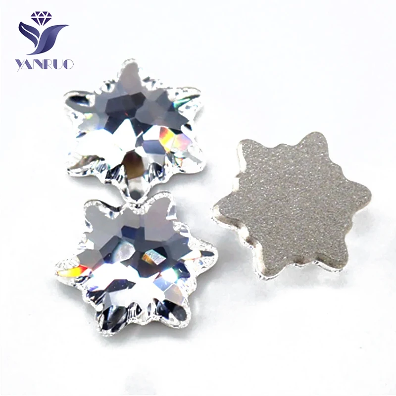 

YanRuo 20pcs Edelweiss Flatback Jewelry Making Glass Strass Accessories Rhinestones Beauty Supplies Beads Nail Art Decorations