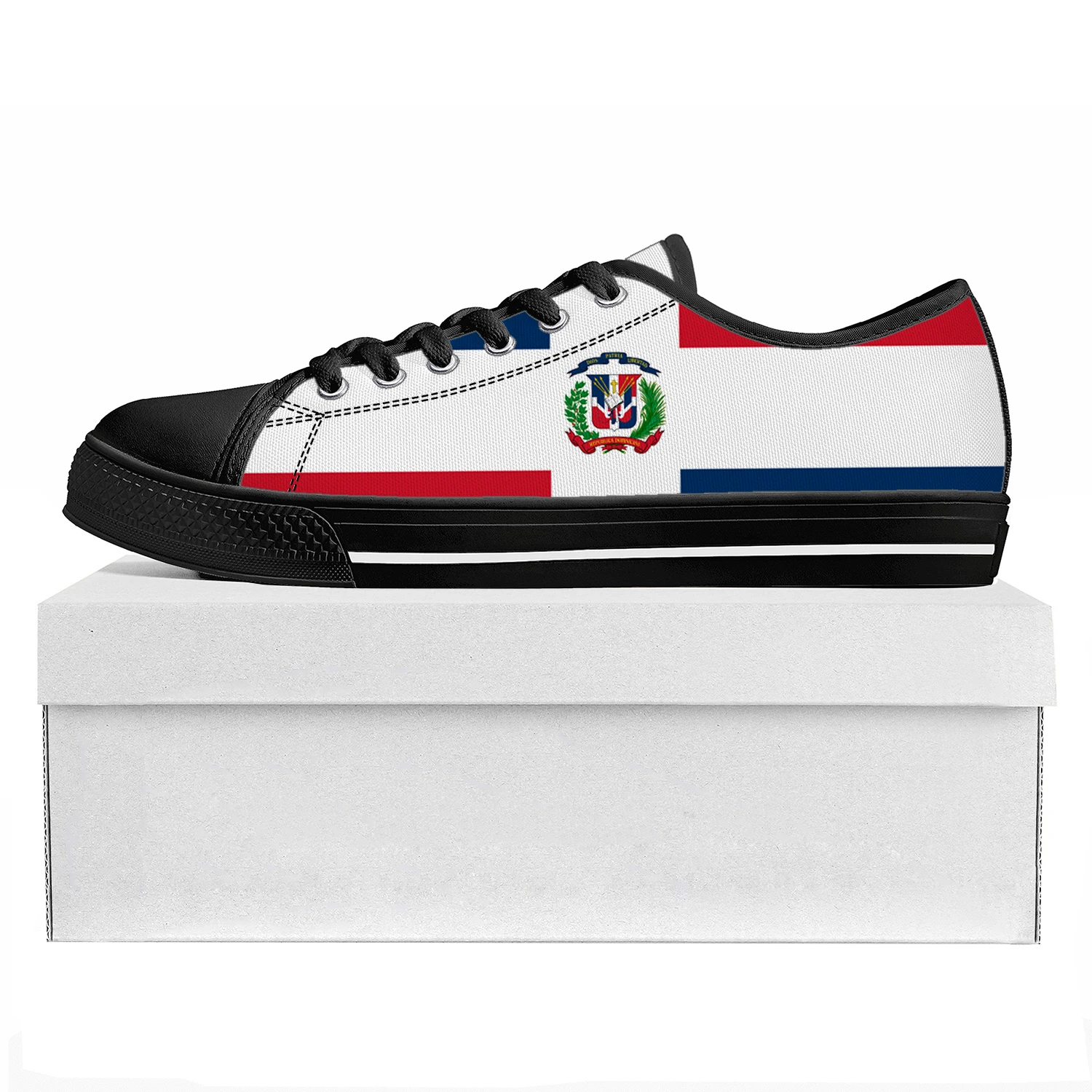 

Флаг Доминиканской Республики высококачественные низкие кроссовки Мужские Женские подростковые холщовые кроссовки Prode повседневная обувь для пар обувь на заказ