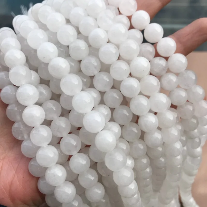 

White Jades Loose Beads for Jewelry Making Handmade Diy Bracelet Necklace