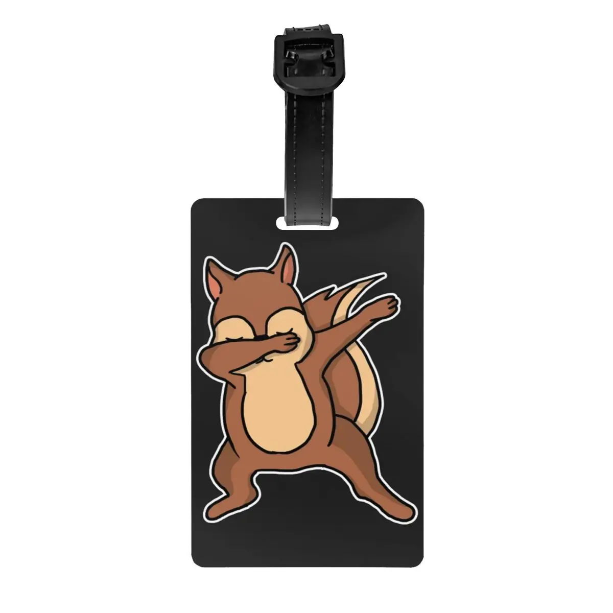 

Custom Funny Dabbing Squirrel Luggage Tag Privacy Protection Dab Dance Rodent Lover Gift Baggage Tags Travel Bag Labels Suitcase