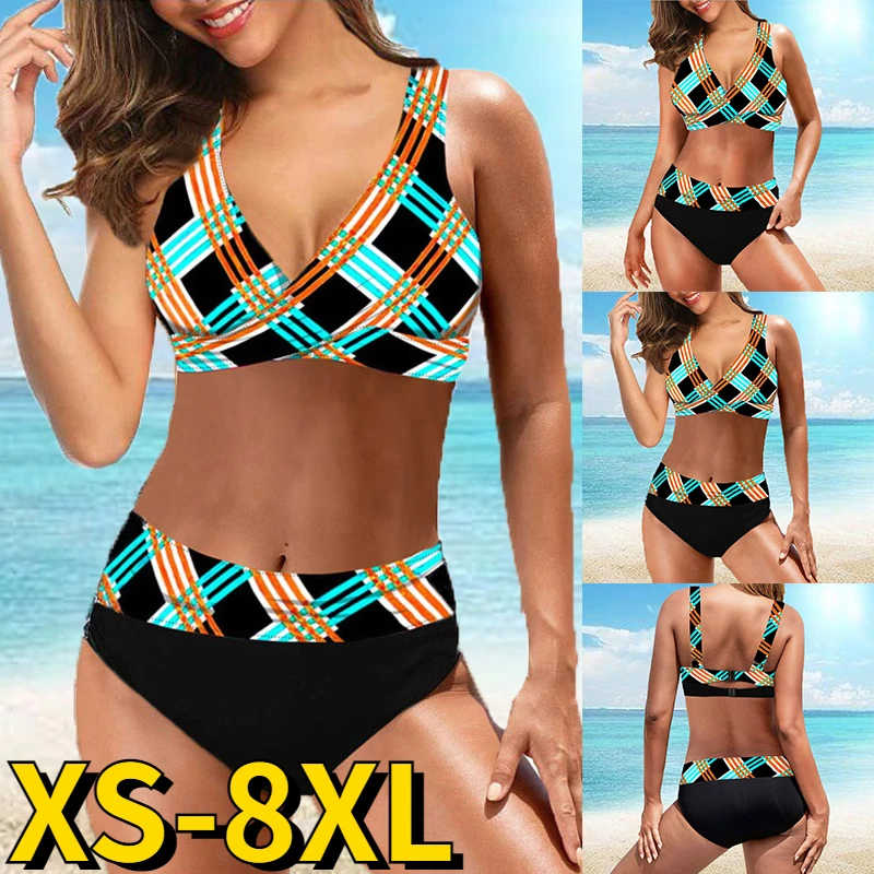 2022 Summer Women New Design Printing Bikini Set Two Piece Set Swimsuit Tight Slim Bikini Ladies Swimsuit Fashion Sexy Beachwear