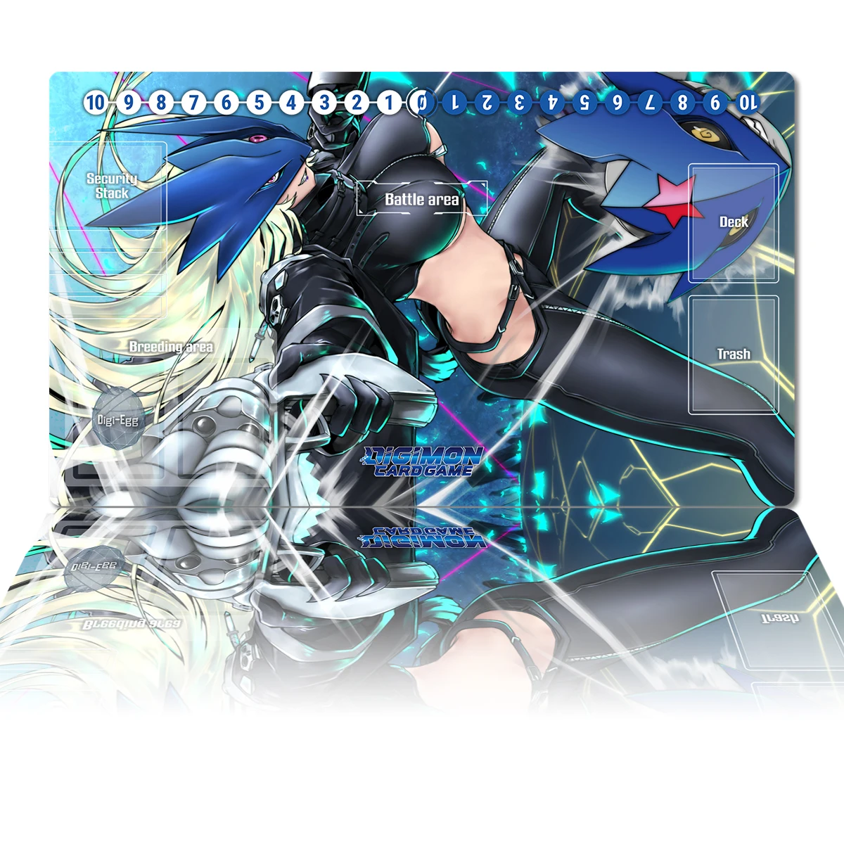 

Digimon Beelstarmon Playmat DTCG CCG Card Game Board Game Mat Anime Mouse Pad Custom Desk Mat Gaming Accessories with Zones Bag