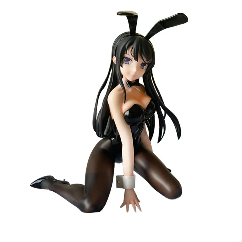

Anime Figure Sakurajima Mai Sexy Bunny Girl Black Silk Detachable Model Toy Kneeling Posture Doll Gift Collect Ornaments PVC