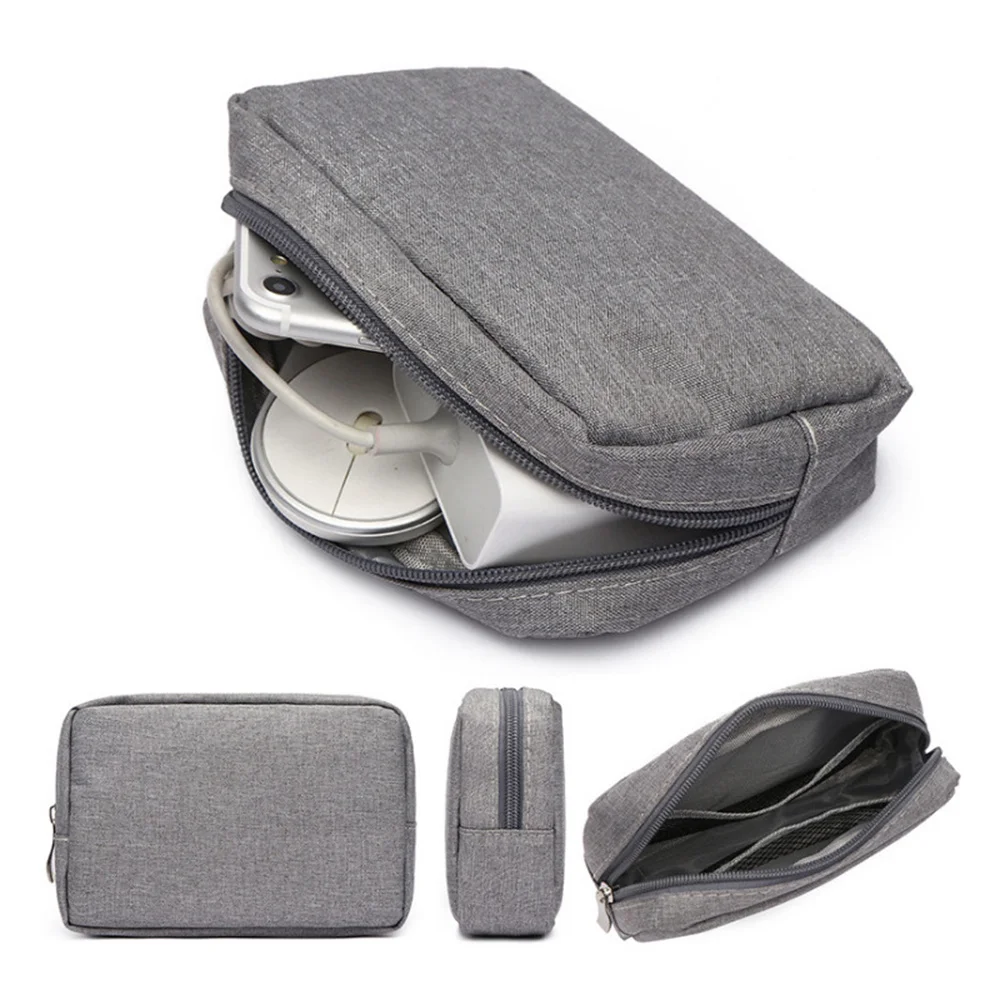 

Multi-use Data Cable Storage Bag Power Mobile Phone U Disk Headphone Portable Zipper Digital Accessories Sundries Organizer Case