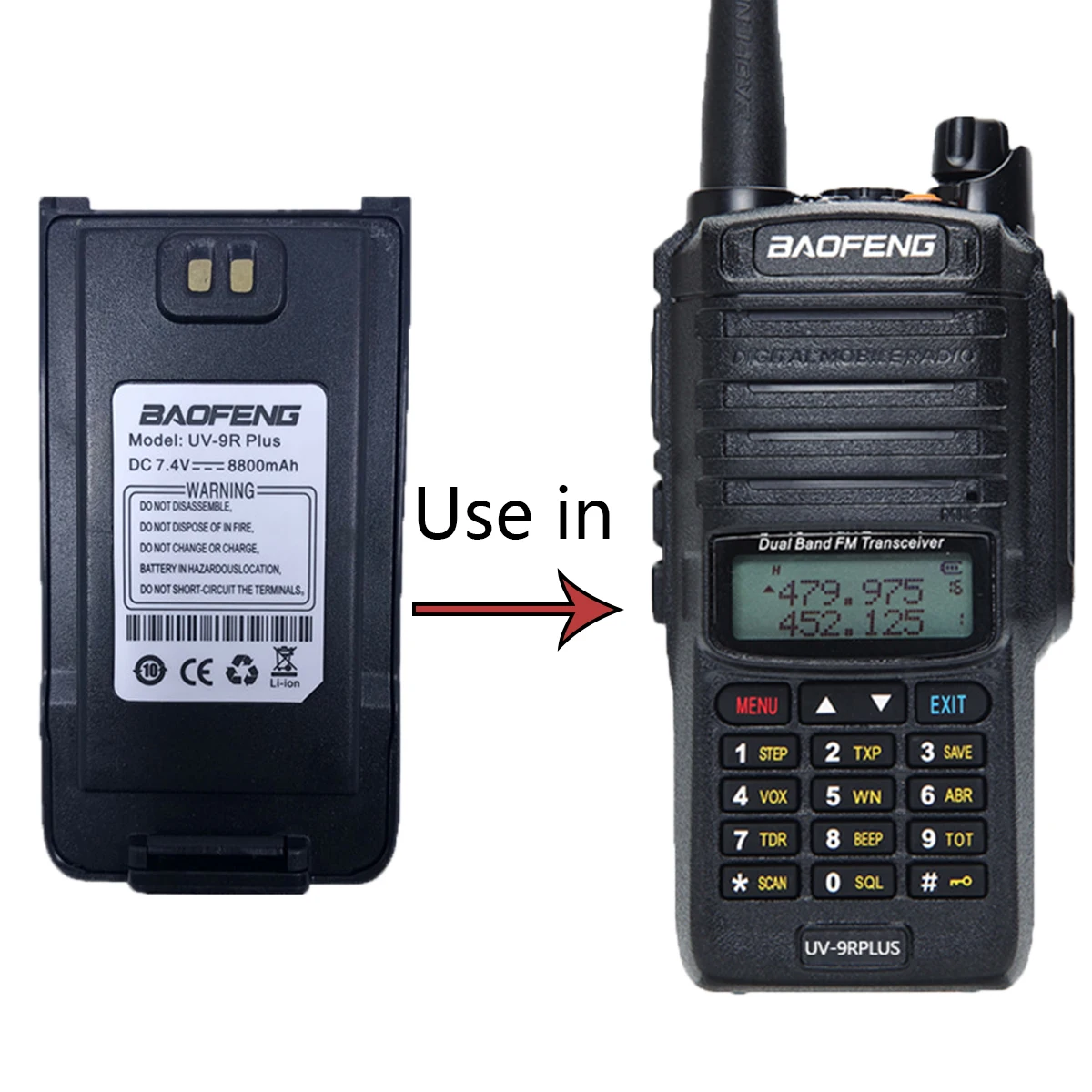 Baofeng UV-9R Plus литий-ионная батарея для Водонепроницаемая UV9R рация UV 9R Pro портативная