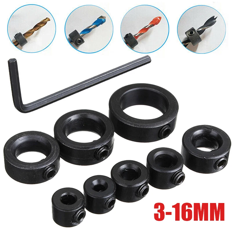 

9 шт. Профессиональный штатив для глубины стопорки кольцевой позиционер + шестигранный ключ 3 мм-16 мм фиксированный набор инструментов для сверления отверстий